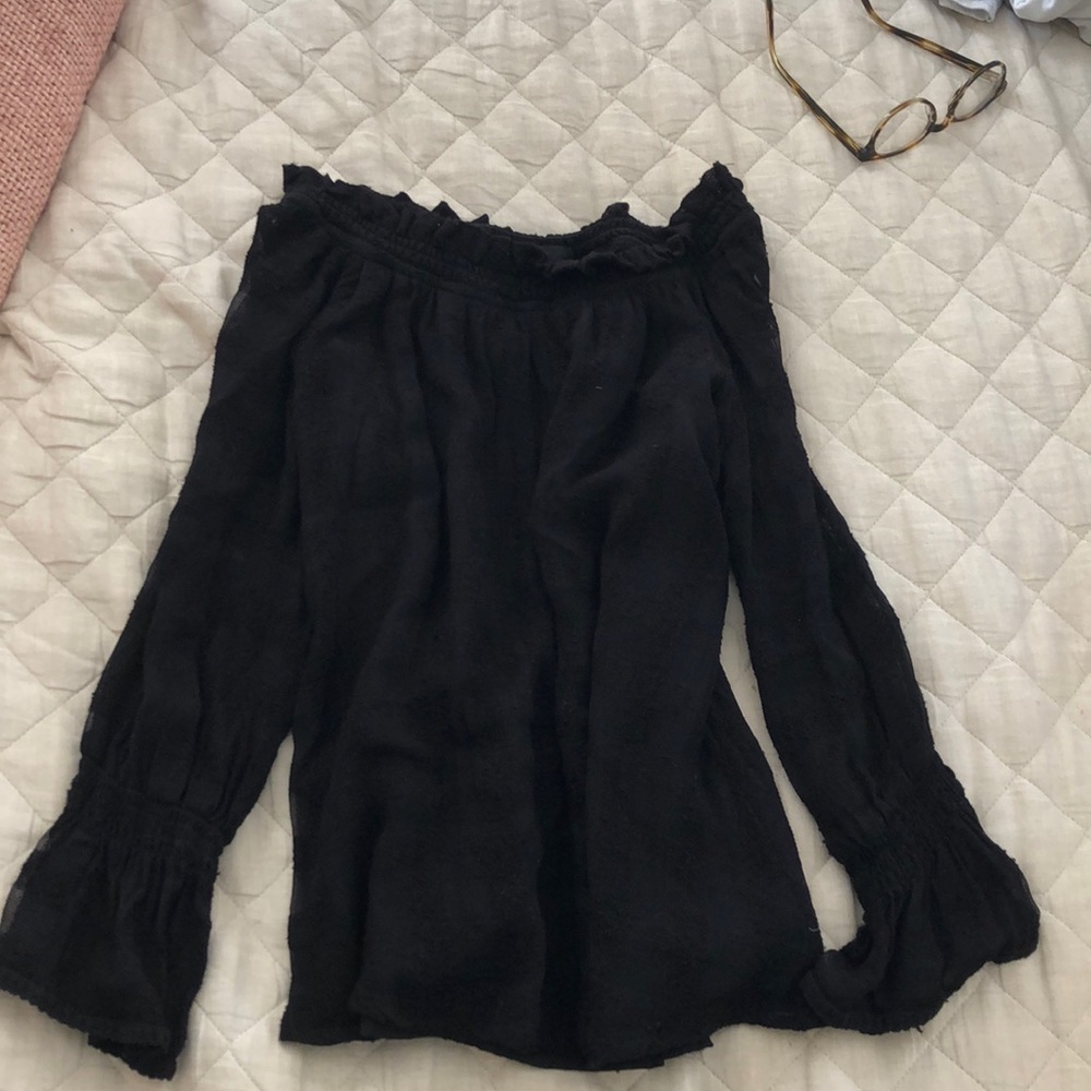 Black off the shoulder blouse